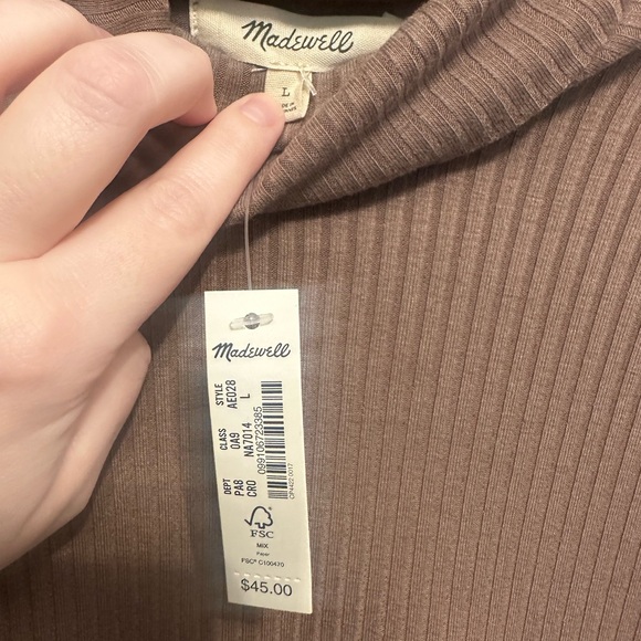 Madewell Ribbed Turtleneck Top NWT L - Picture 3 of 3